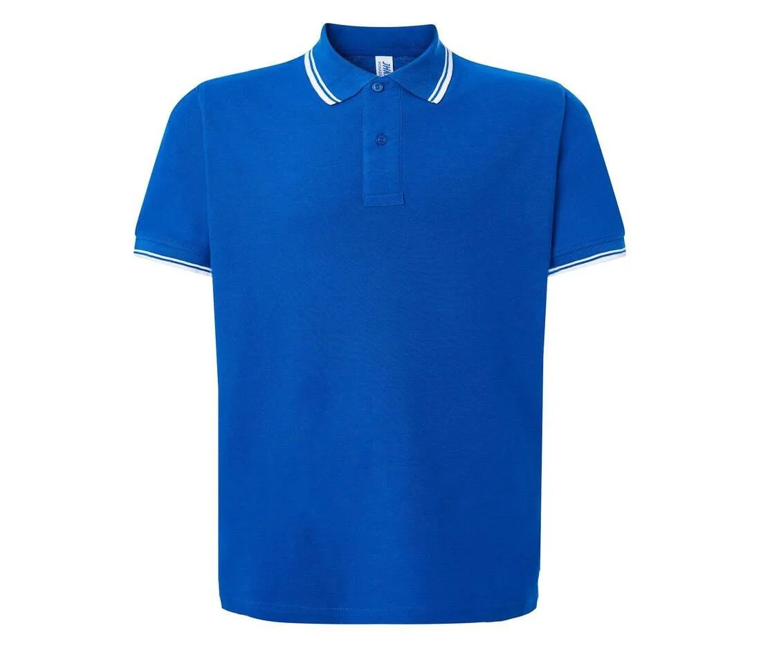 JHK JK205 Piqué Polo Heren – Royal / White