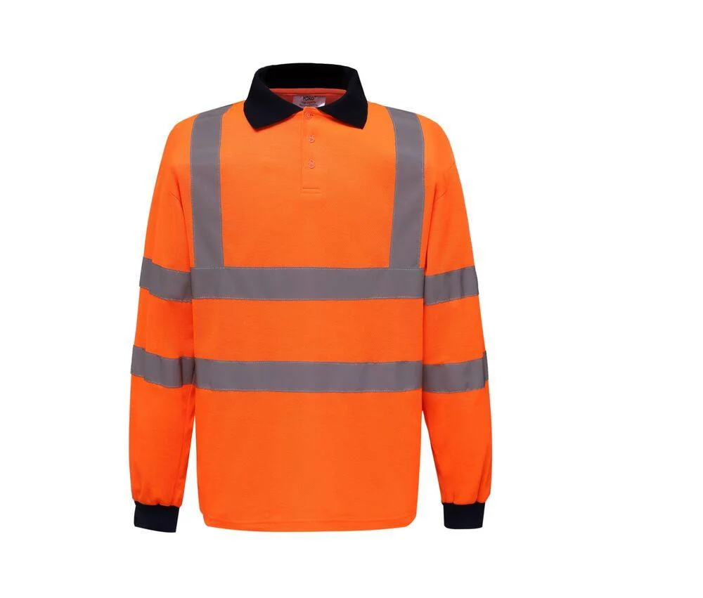 Yoko YK310 Poloshirt Lange Mouwen Hoge Zichtbaarheid – Hi Vis Orange