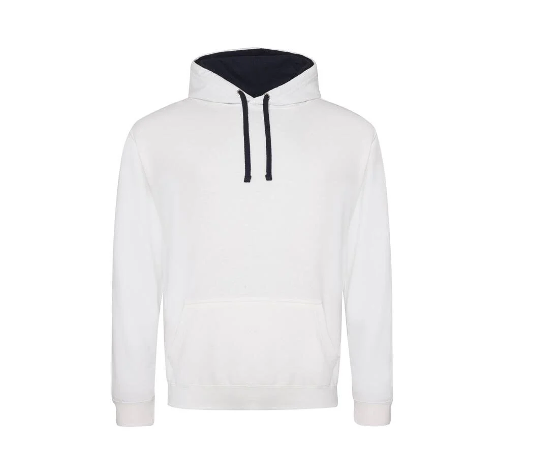 AWDIS JH003 Varsity Hoodie – Arctic White/ French Navy
