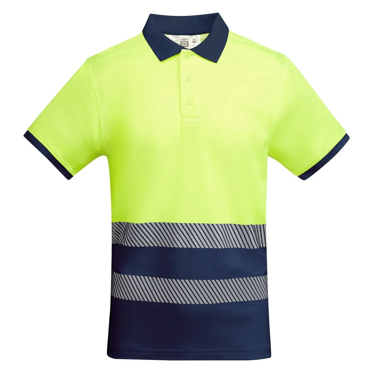 Roly HV9318 Atrio Poloshirt Hoge Zichtbaarheid – MARINO/AMARILLO FLUOR