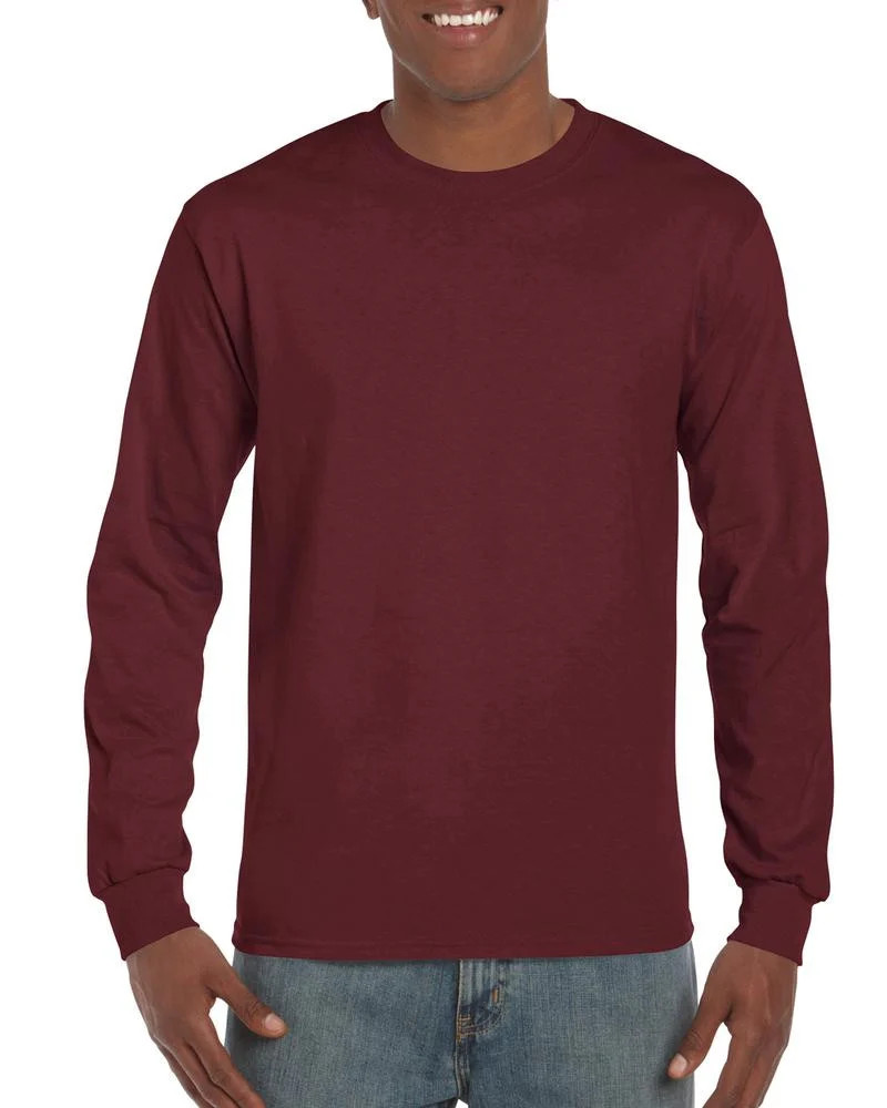 Gildan GN186 Ultra Cotton T-shirt Lange Mouwen – Maroon
