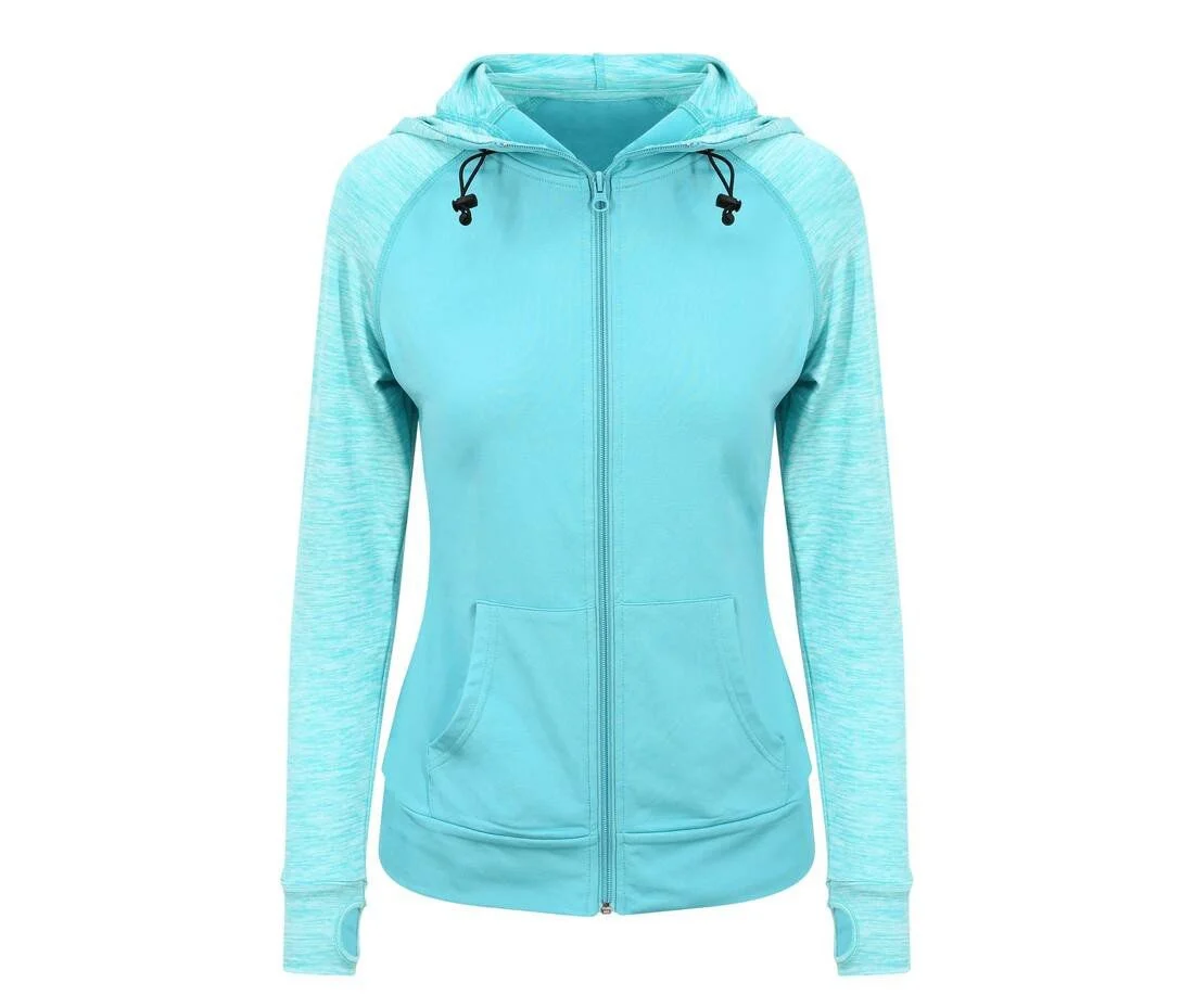 Just Cool JC058 Cool Contrast Zoodie Dames – Ocean/Ocean Blue Melange