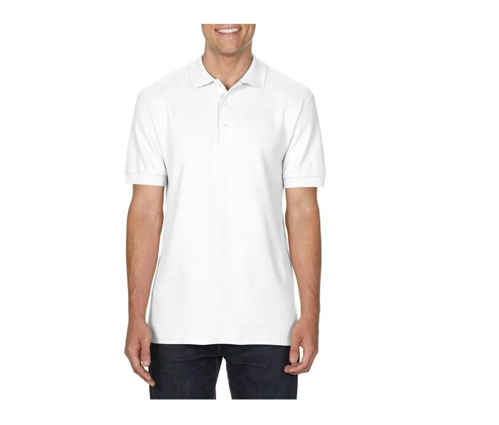 Gildan GN858 Premium Katoenen Dubbele Piqué Polo – White