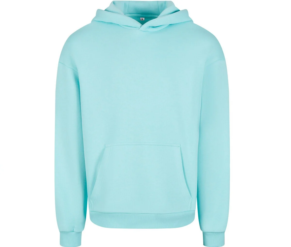 Build Your Brand BY284 Fluffy Hoodie – Beryl Blue