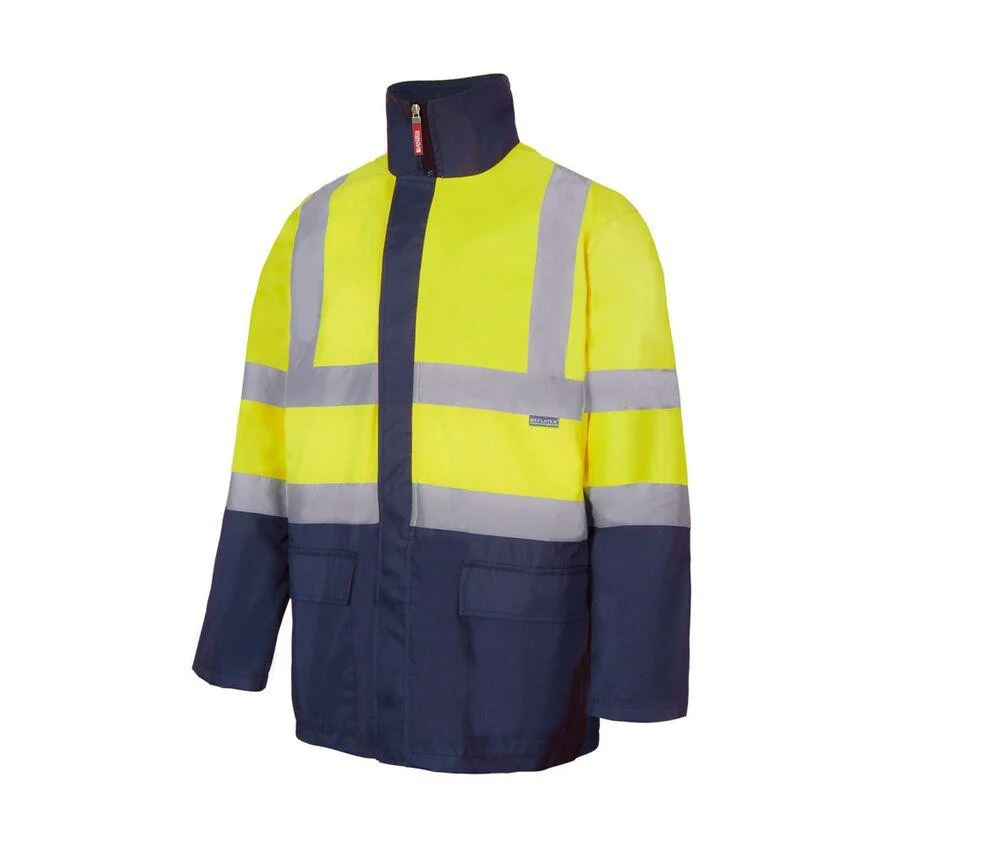 Velilla V6003 Tweekleurige Parka Hoge Zichtbaarheid – Fluo Yellow / Navy