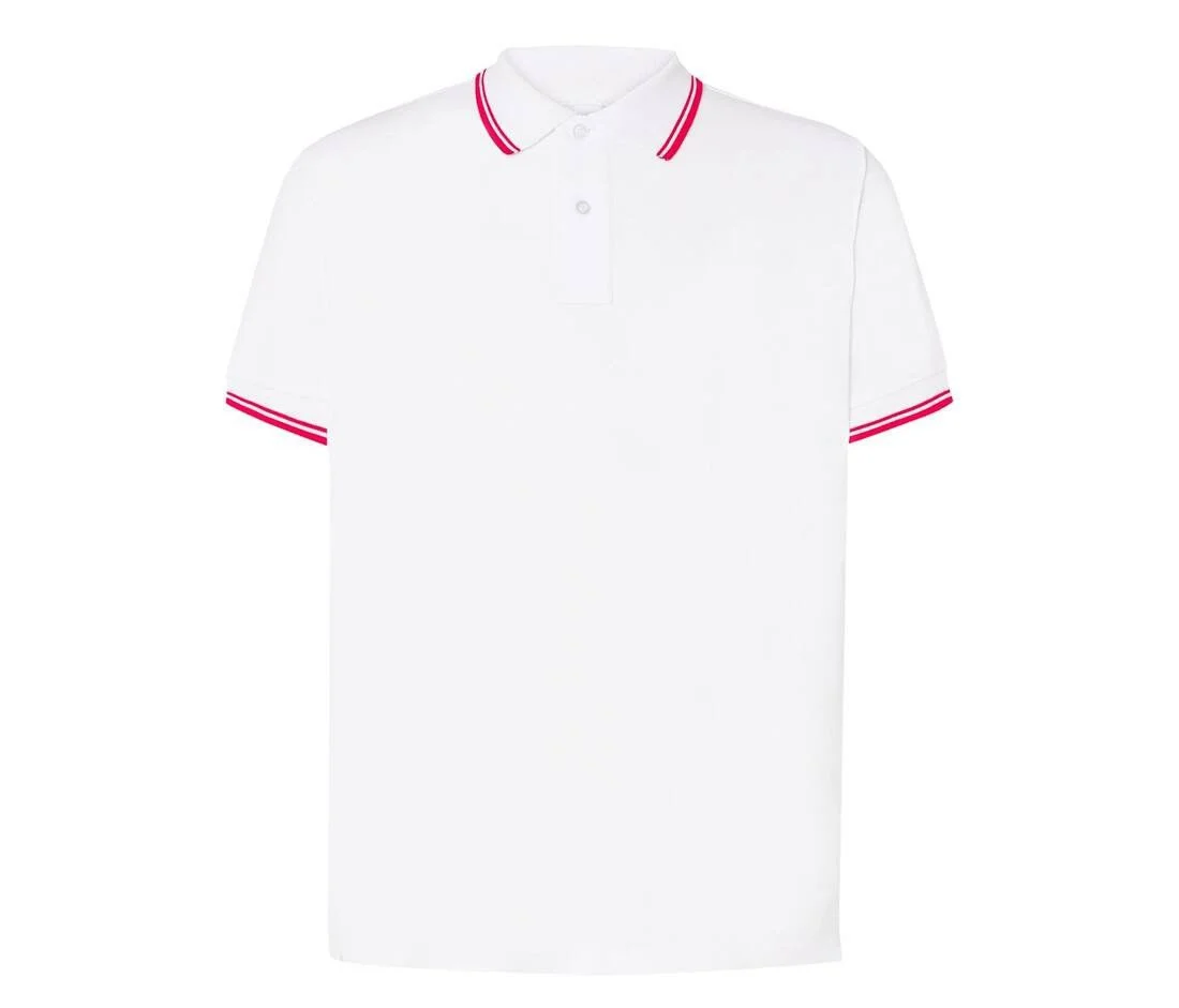 JHK JK205 Piqué Polo Heren – White / Red