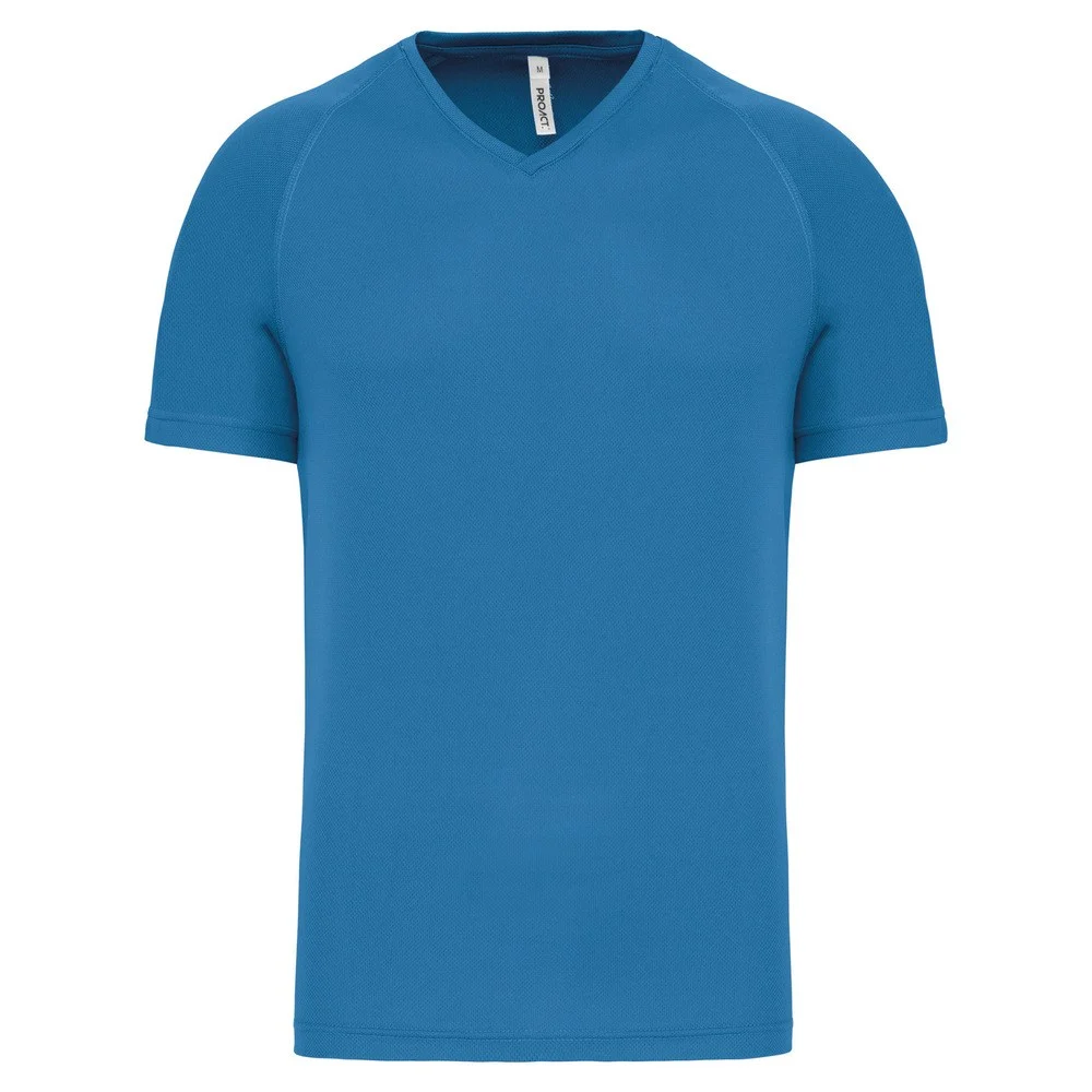 Proact PA476 Sport T-shirt V-hals Heren – Aqua Blauw