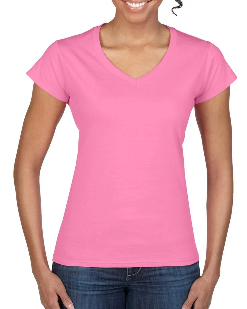 Gildan GN647 Softstyle V-hals T-shirt Dames – Azalea