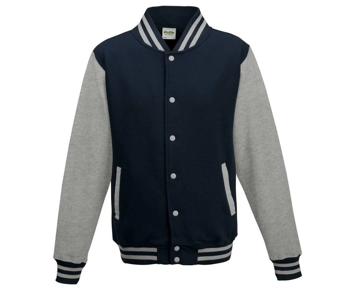 AWDIS JH043 Varsity Collegejas – Oxford Navy / Heather Grey