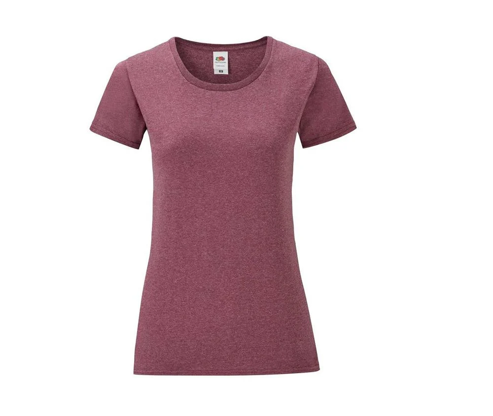 Fruit of the Loom SC151 Iconic T-shirt Dames – Heather Burgundy