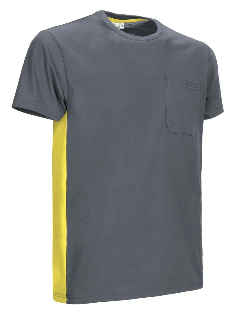 Valento CAVATHU Thunder T-shirt – cement grey-lemon yellow