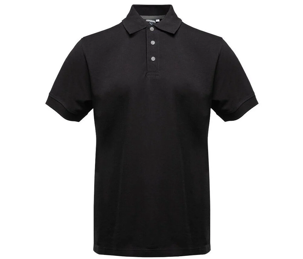 Black&Match BM100 Polo met Contrasterende Knopen – Black / Silver