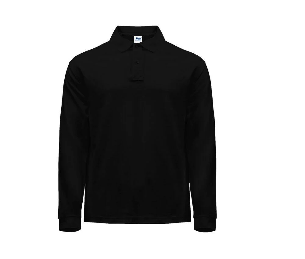 JHK JK215 Polo Lange Mouwen Heren – Black