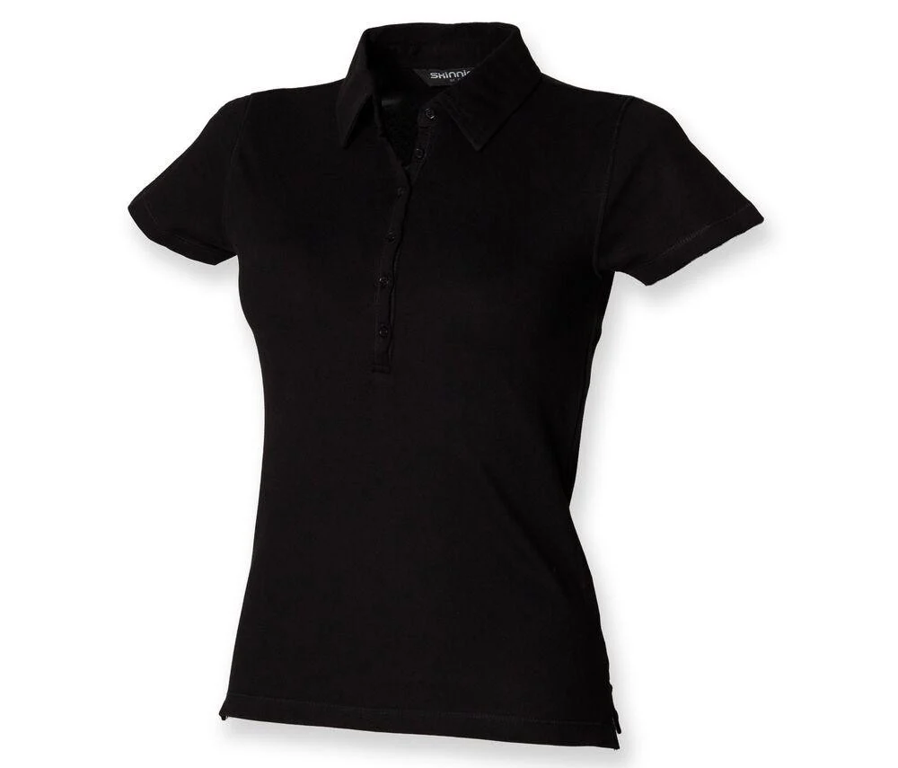 Skinnifit SK042 Stretch Polo Dames – Black