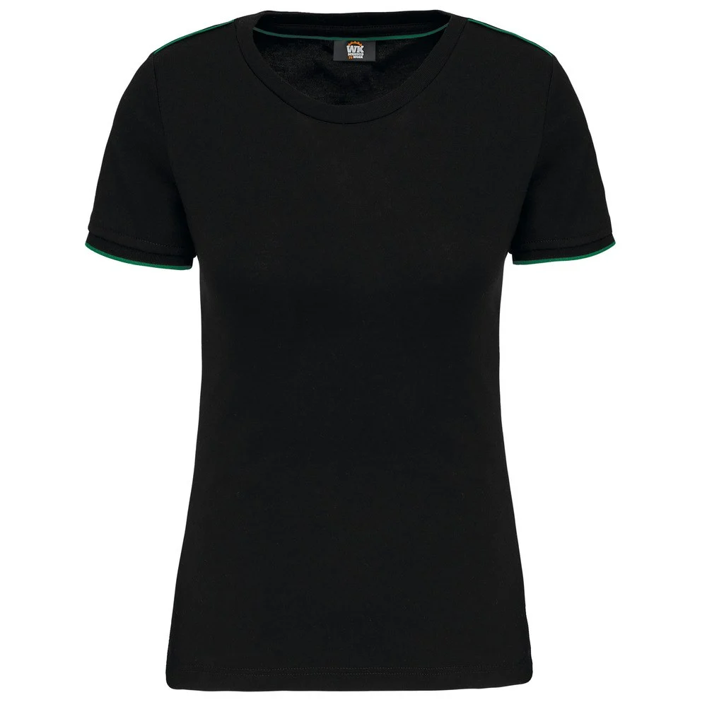 WK. Designed To Work WK3021 DayToDay T-shirt Dames – Zwart/ Kelly groen