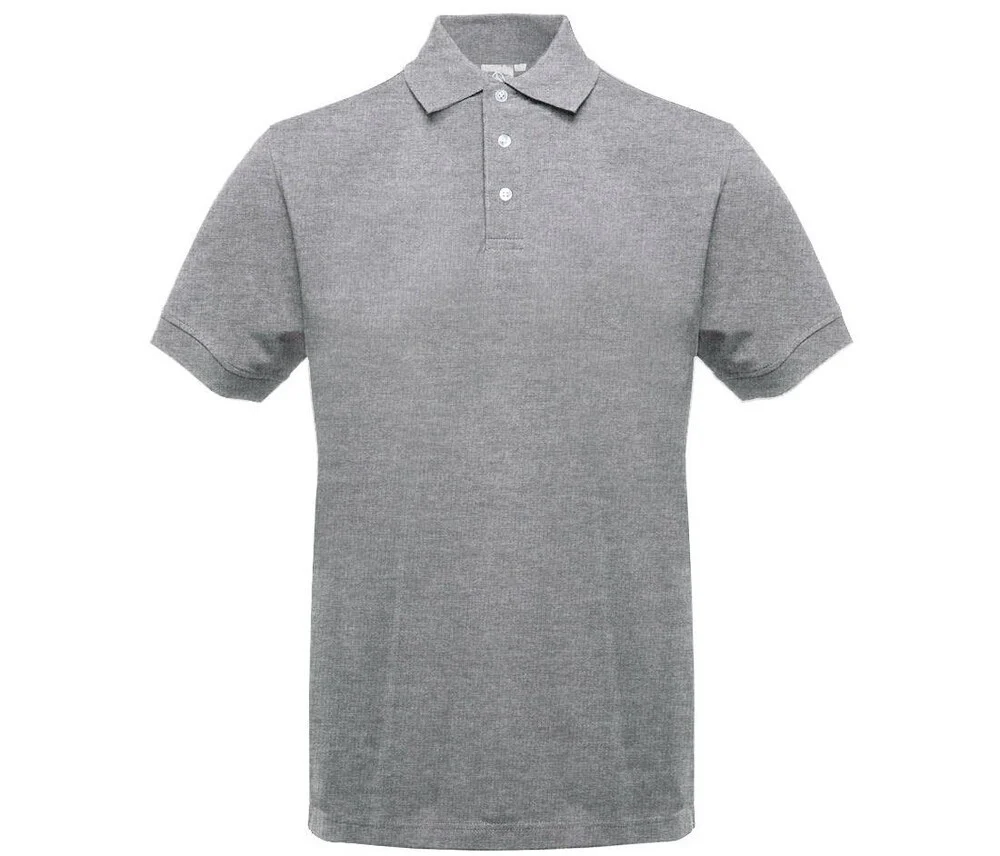 Black&Match BM100 Polo met Contrasterende Knopen – Heather Grey