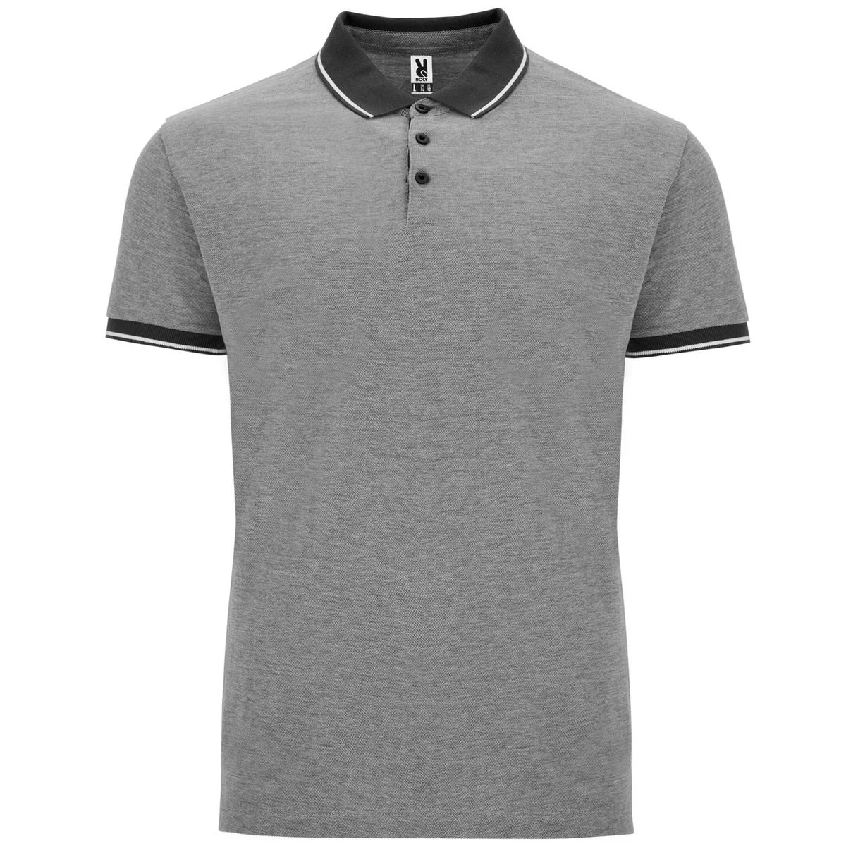 Roly PO0395 Bowie Gemêleerde Polo – Heather Black