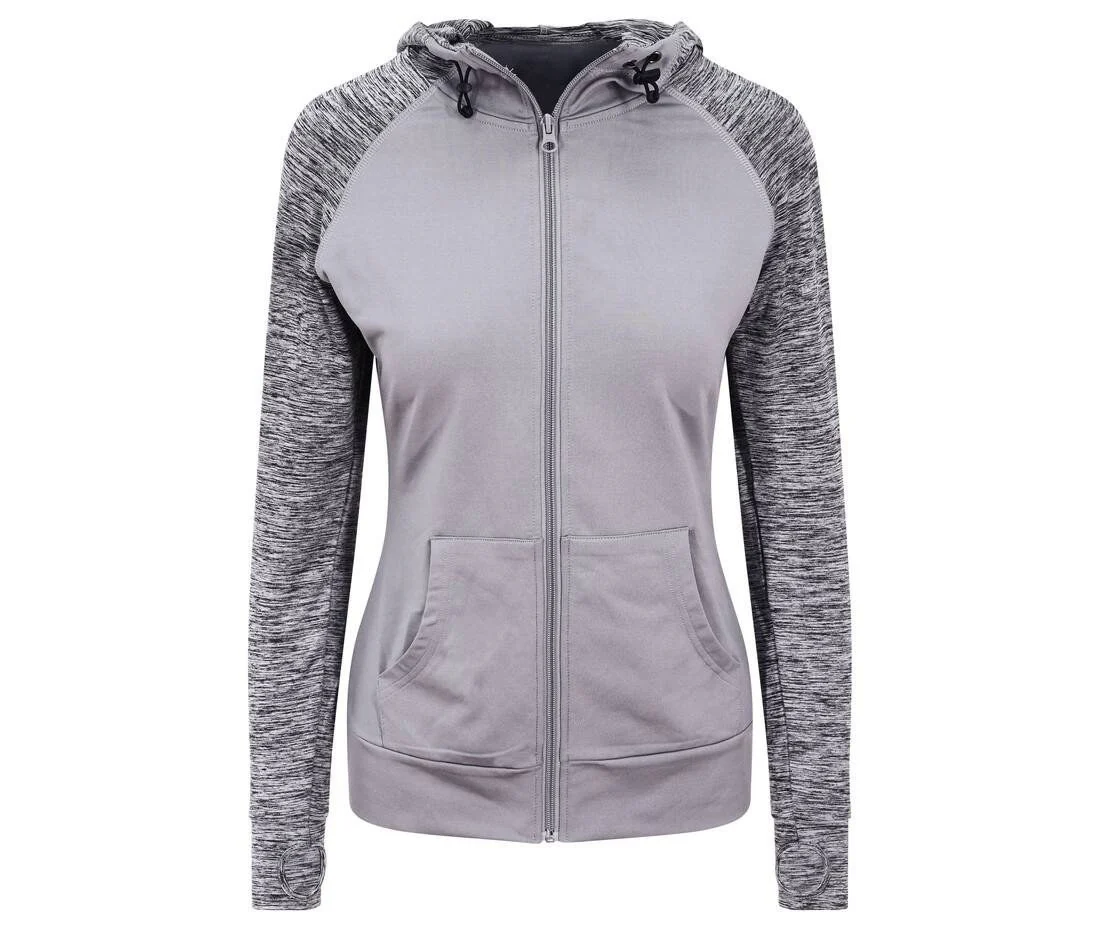 Just Cool JC058 Cool Contrast Zoodie Dames – Grey/Grey Melange