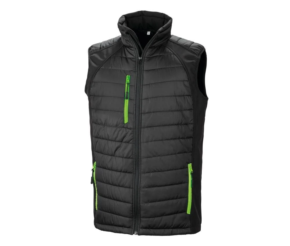 Result RS238 Gewatteerde Bodywarmer – Black / Lime