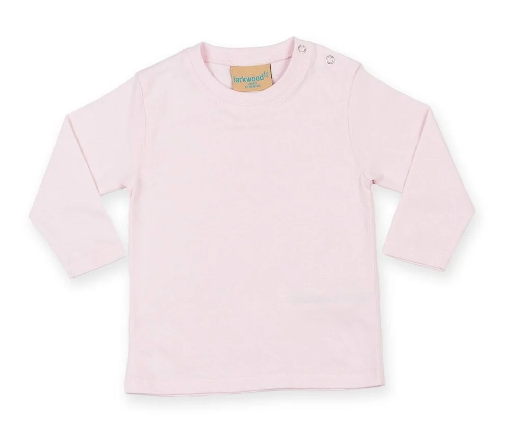 Larkwood LW021 Baby T-shirt Lange Mouwen – Lichtroze