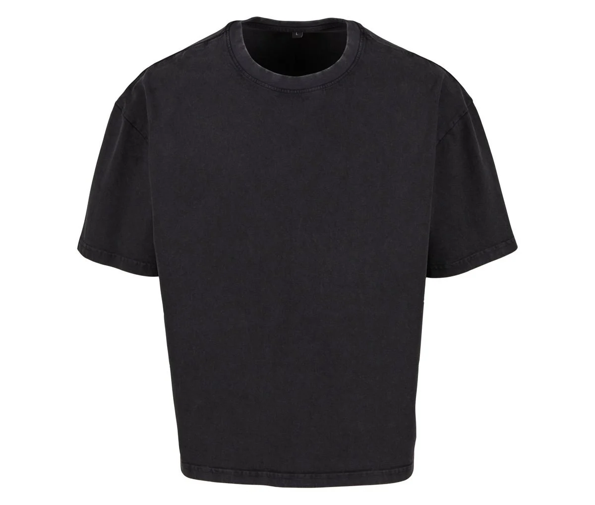 Build Your Brand BY435 Oversized Vintage Cropped T-shirt – Black