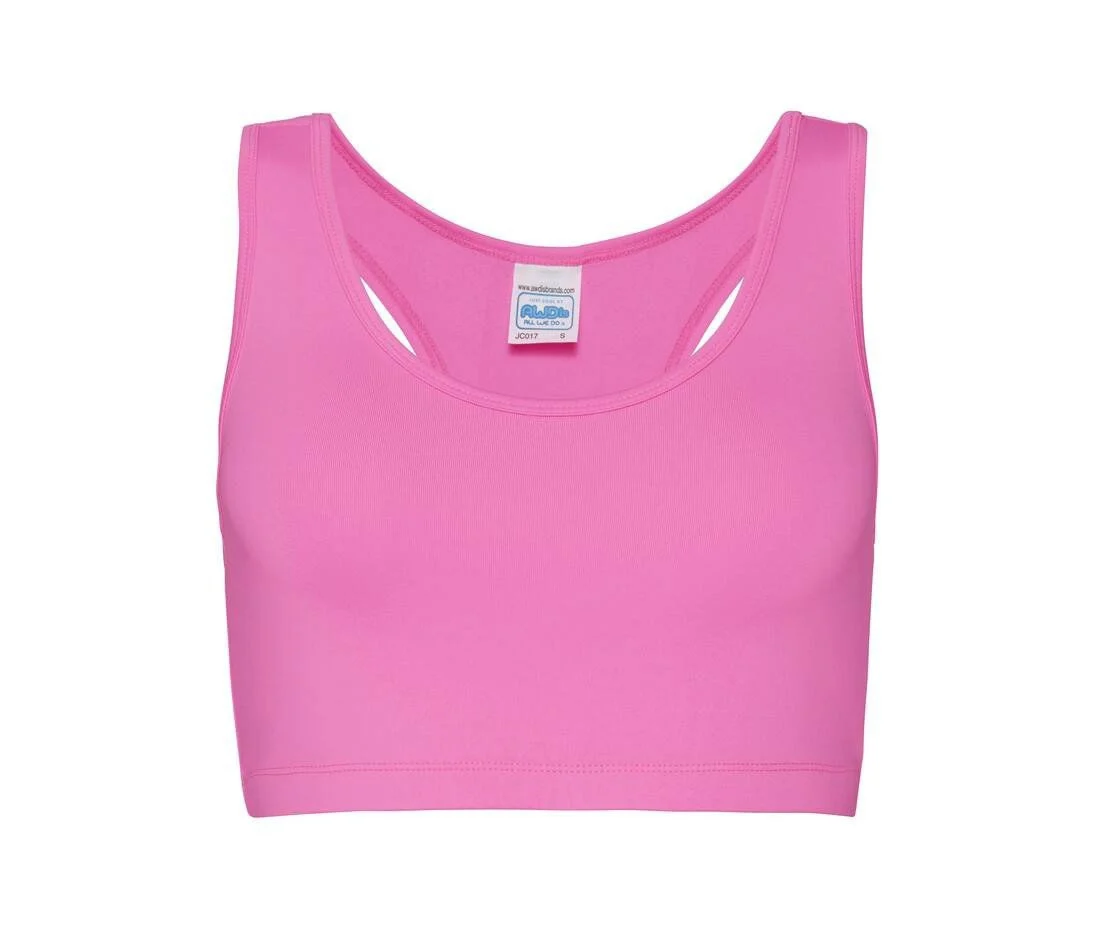 Just Cool JC017 Cool Sport Croptop Dames – Electric Pink