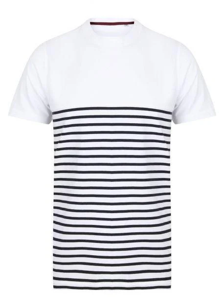 Front Row FR135 Gestreept T-shirt – White/Navy