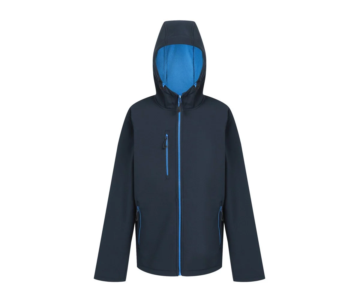 Regatta RGA705 Navigate 2-laags Softshell Jas met Capuchon – Black/New Royal