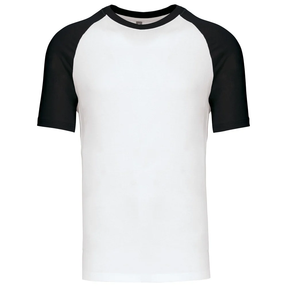 Kariban K330 Tweekleurig T-shirt Heren – Wit/Zwart