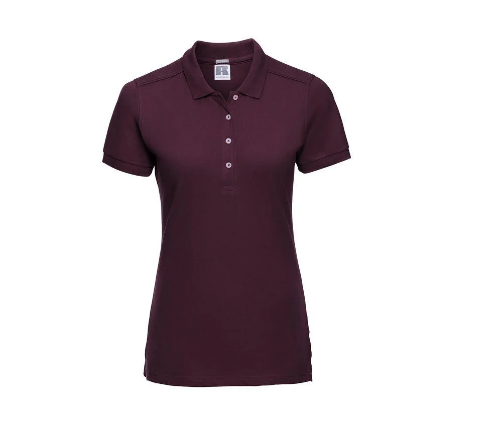 Russell JZ565 Stretch Polo Dames – Burgundy