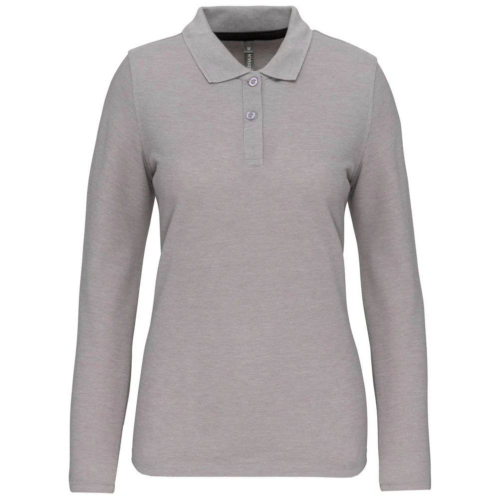 WK. Designed To Work WK277 Polo Lange Mouwen Dames – Oxford grijs