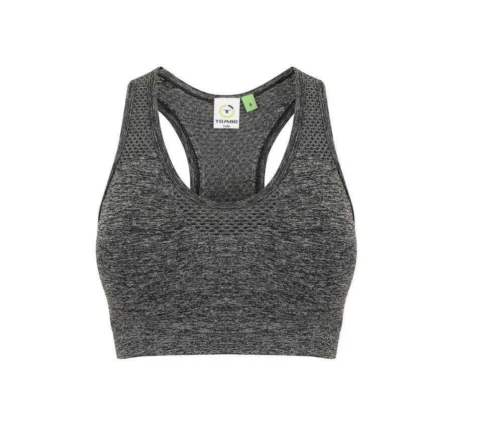 Tombo TL696 Naadloze Sportbeha Dames – Dark Grey Marl