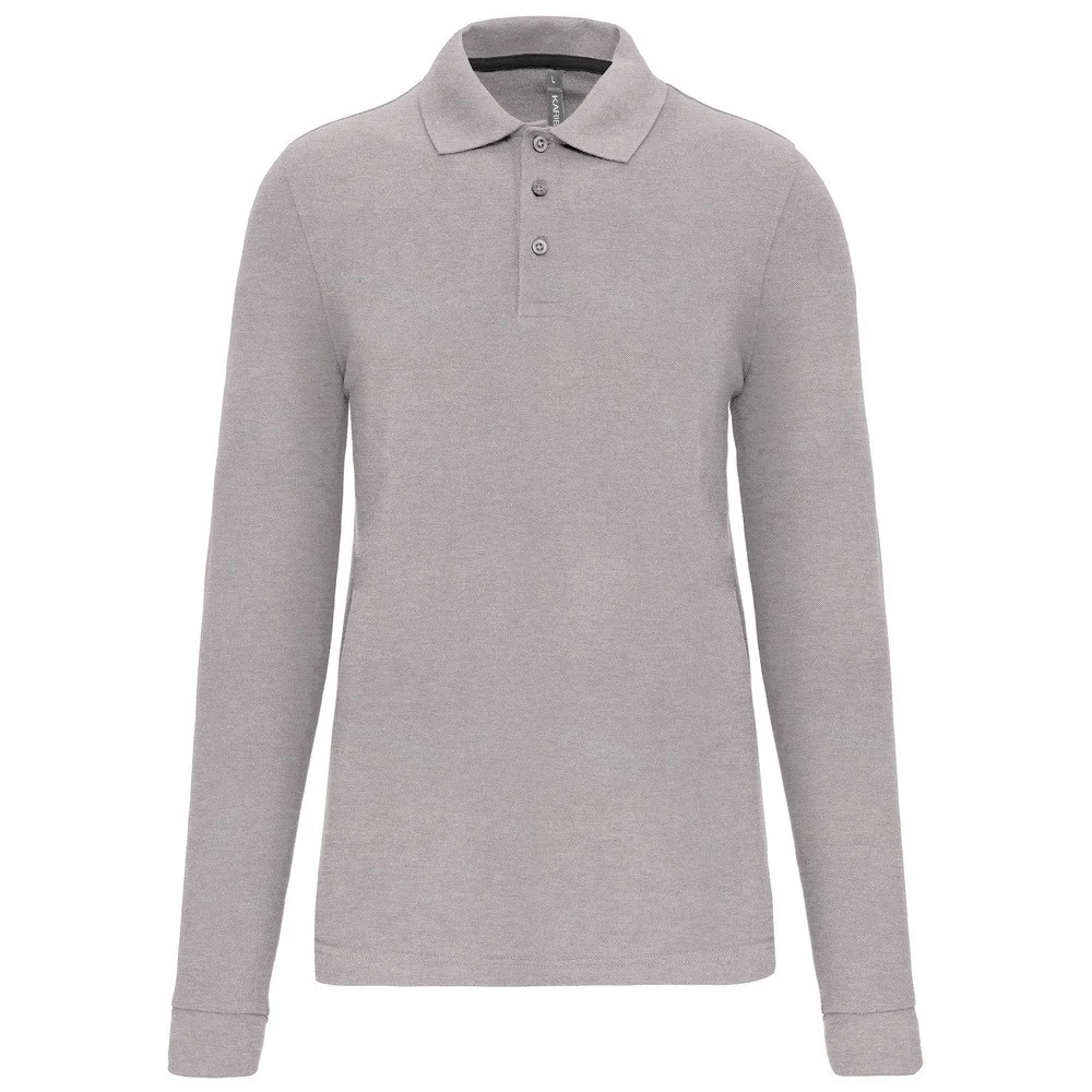 WK. Designed To Work WK276 Polo Lange Mouwen Heren – Oxford grijs