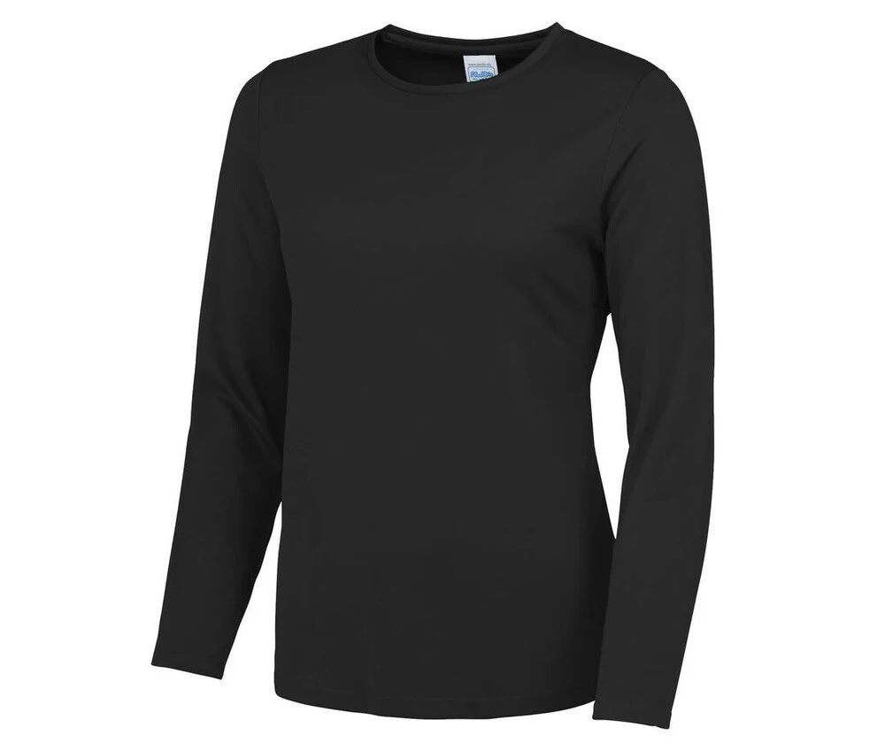 Just Cool JC012 Neoteric Sport T-shirt Lange Mouwen Dames – Gitzwart