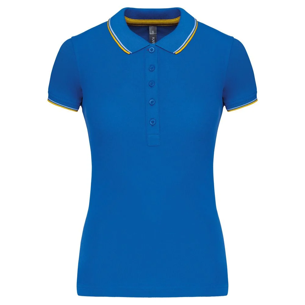 Kariban K251 Polo Dames – Licht koningsblauw / geel / wit