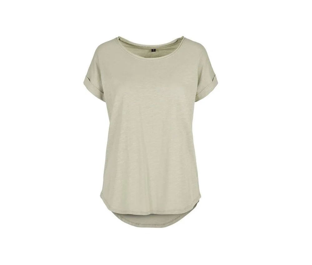 Build Your Brand BY036 T-shirt met Lange Rug Dames – Soft Salvia