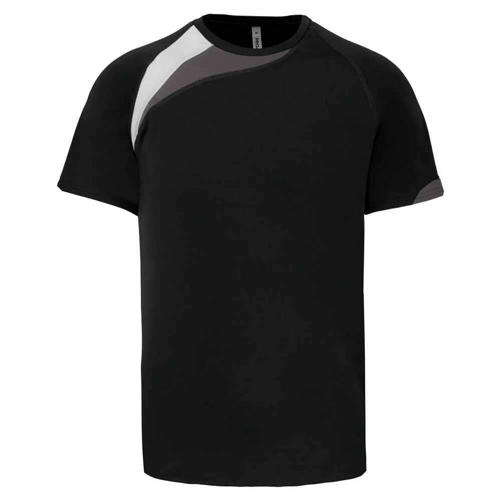 Proact PA436 Sport T-shirt – Zwart / Wit / Stormgrijs