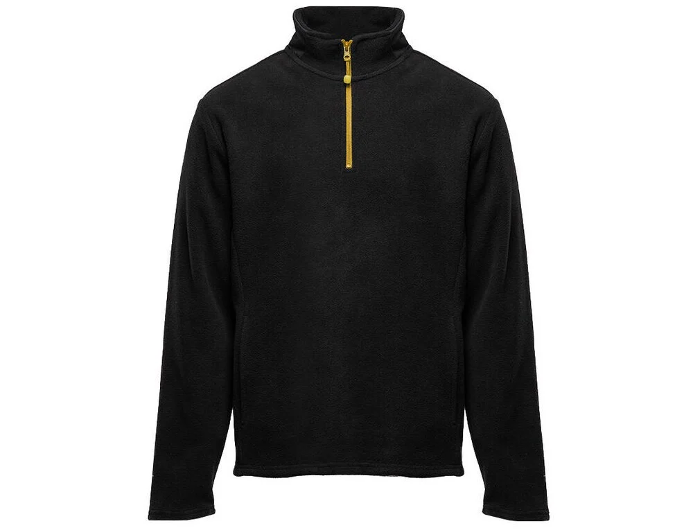 Black&Match BM505 Fleecetrui met Rits – Black/Gold