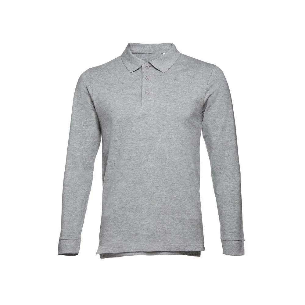 TH Clothes 30141 Polo Lange Mouwen Heren – Heide Lichtgrijs
