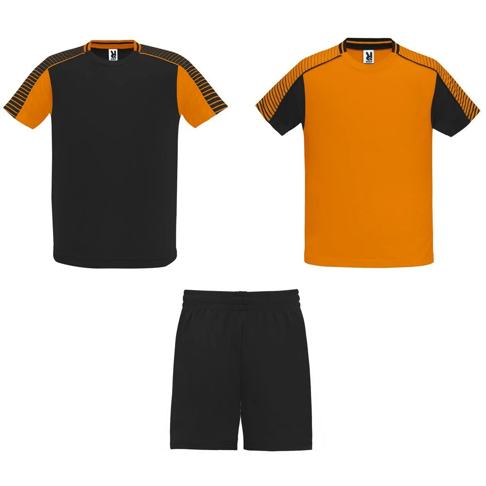 Roly CJ0525 Juve Sportset T-shirt + Short Kinderen – Oranje/Zwart
