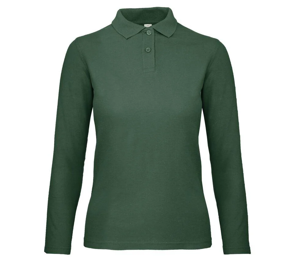 B&C ID1LW ID.001 Polo Lange Mouwen Dames – Bottle Green