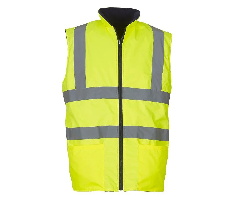Yoko YK008F Omkeerbare Bodywarmer Hoge Zichtbaarheid – Hi Vis Yellow
