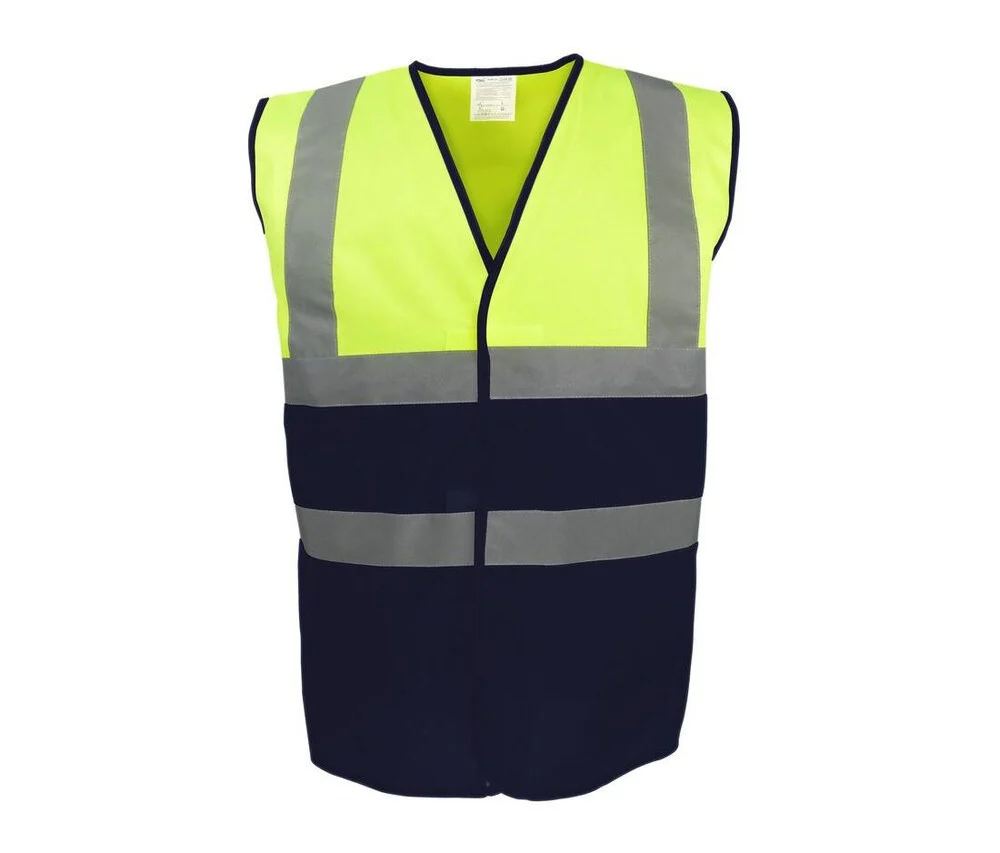 Yoko YK122 Tweekleurig Veiligheidshesje – Hi Vis Yellow/Navy