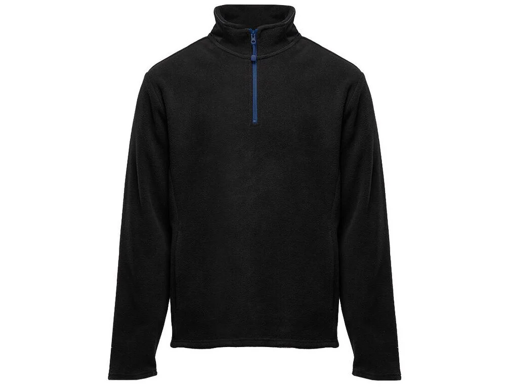 Black&Match BM505 Fleecetrui met Rits – Black/Royal