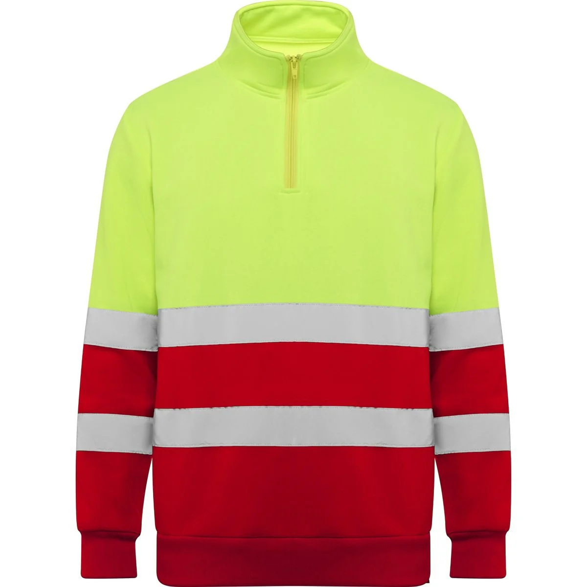 Roly HV9314 Spica Sweater met Rits Hoge Zichtbaarheid – ROJO LABORAL/AMARILLO FLÚOR