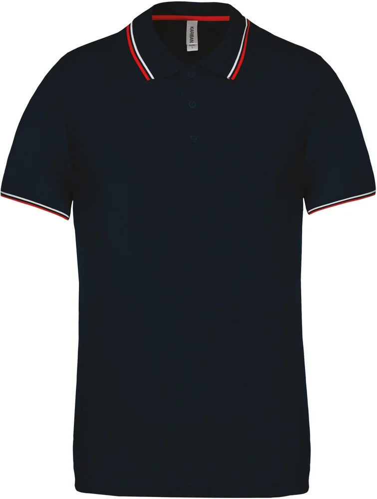 Kariban K250 Polo Heren – Marine / Rood / Wit