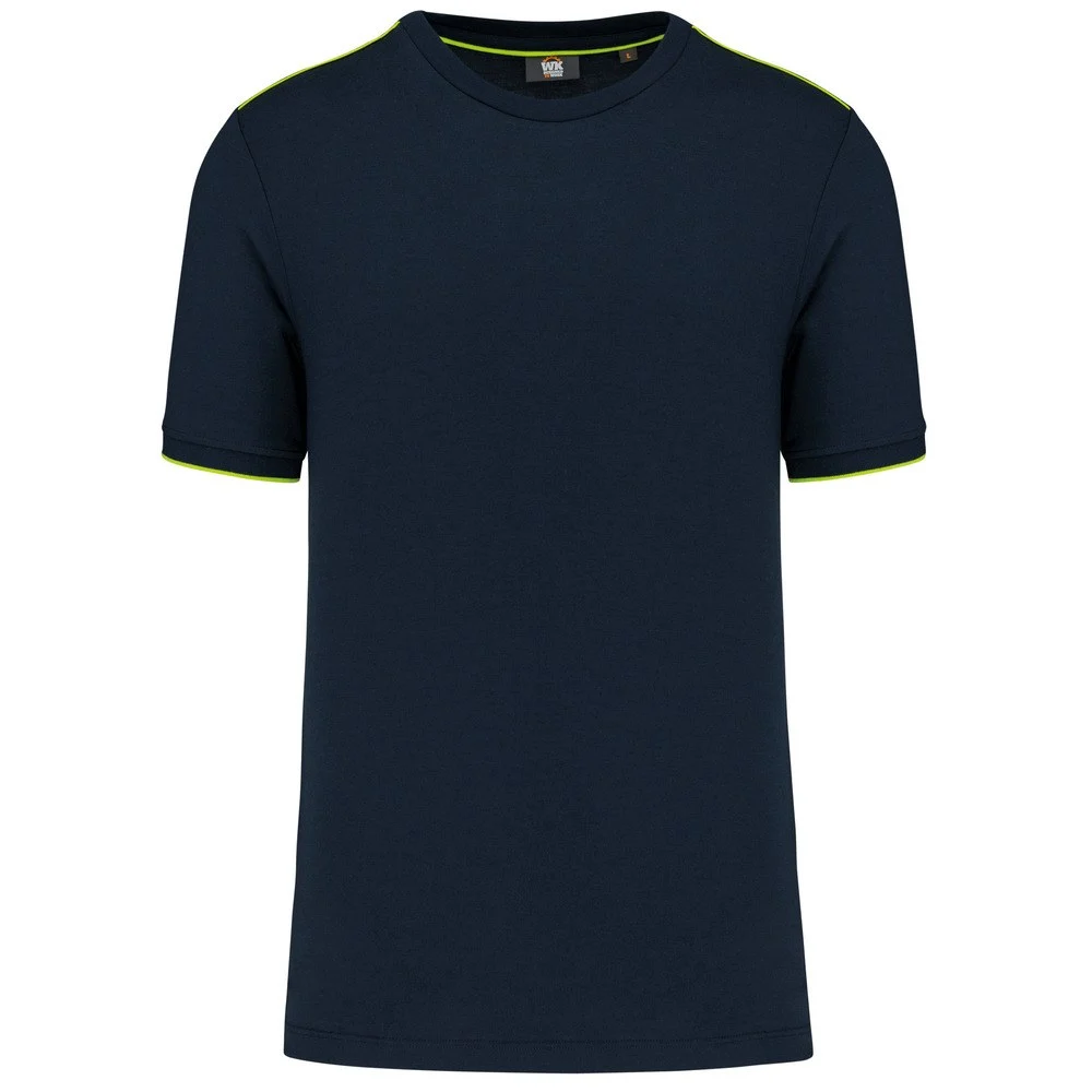 WK. Designed To Work WK3020 DayToDay T-shirt Heren – Marine/Fluorescerend Geel