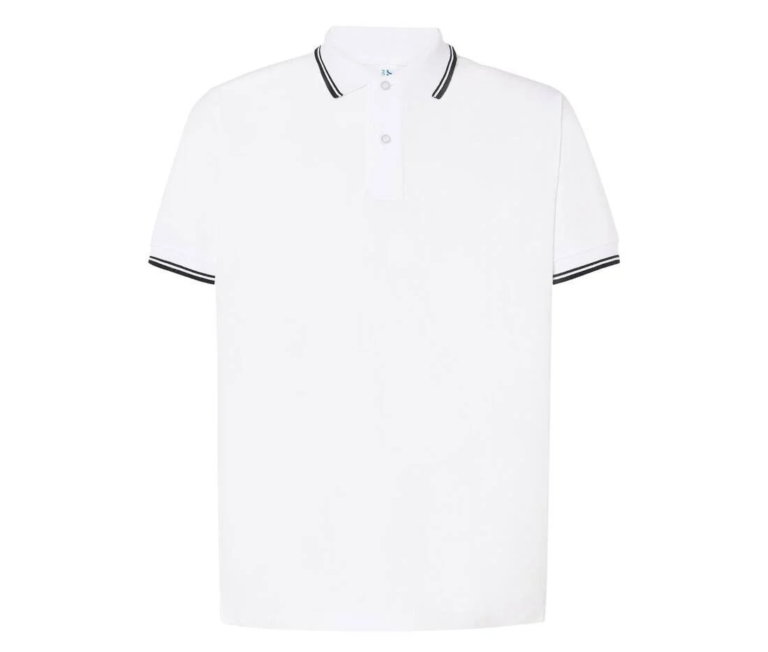JHK JK205 Piqué Polo Heren – White / Black