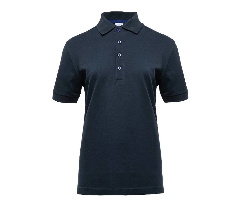 Black&Match BM101 Polo met Contrasterende Knopen Dames – Navy/Royal