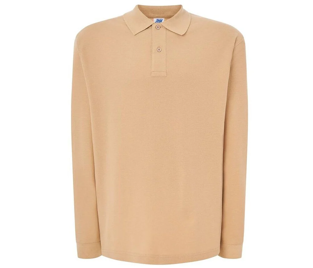 JHK JK215 Polo Lange Mouwen Heren – Sand